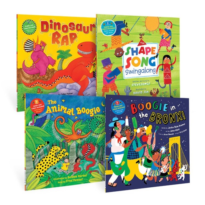 Barefoot Books PreK Boogie Time Singalongs Book Bundle, Set of 4