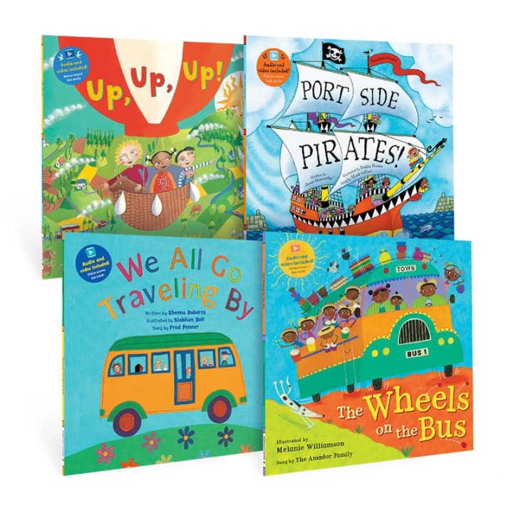 Barefoot Books Kingergarten Transportation Singalongs Book Bundle, Set of 4