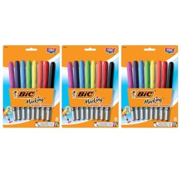 BIC® Intensity Permanent Marker, Fine Point, Assorted Colors, 8 Per Pack, 3 Packs