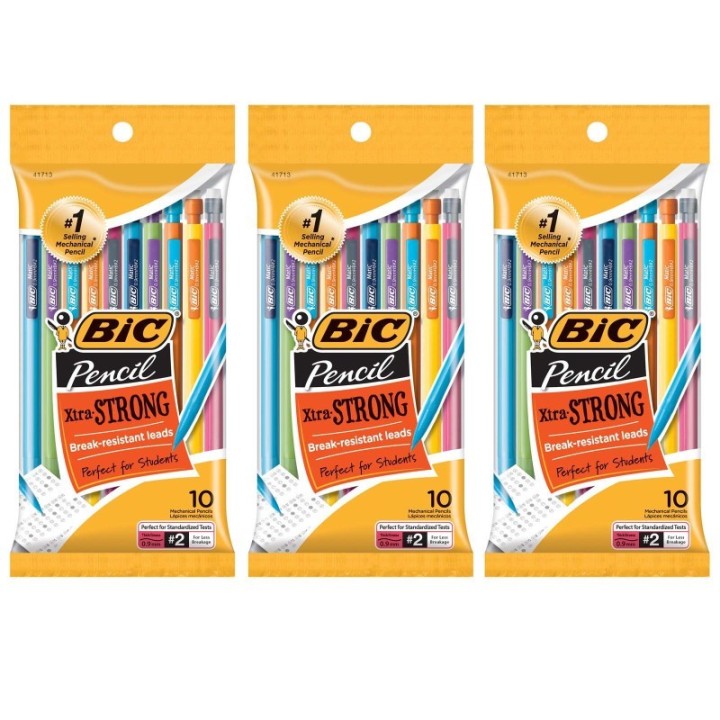 BIC® Mechanical Pencils, 0.9mm, 10 Per Pack, 3 Packs