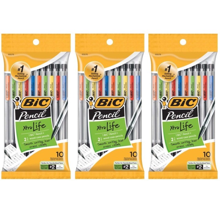 BIC® Mechanical Pencils, 0.7mm, 10 Per Pack, 3 Packs