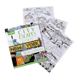 Crayola® City Escapes Adult Coloring Book, City Coloring Pages, 40 Pages