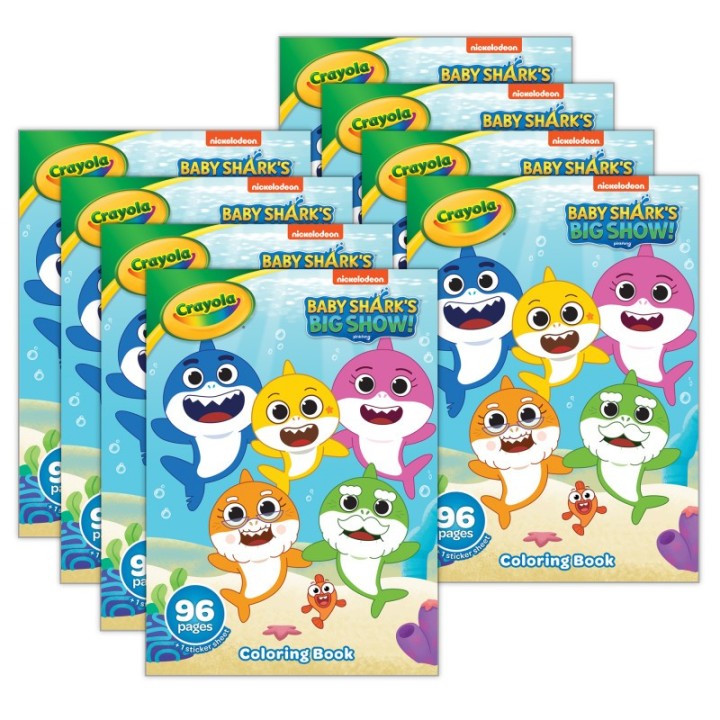 Crayola® Coloring Book, Baby Shark, 96 Pages, Pack of 8