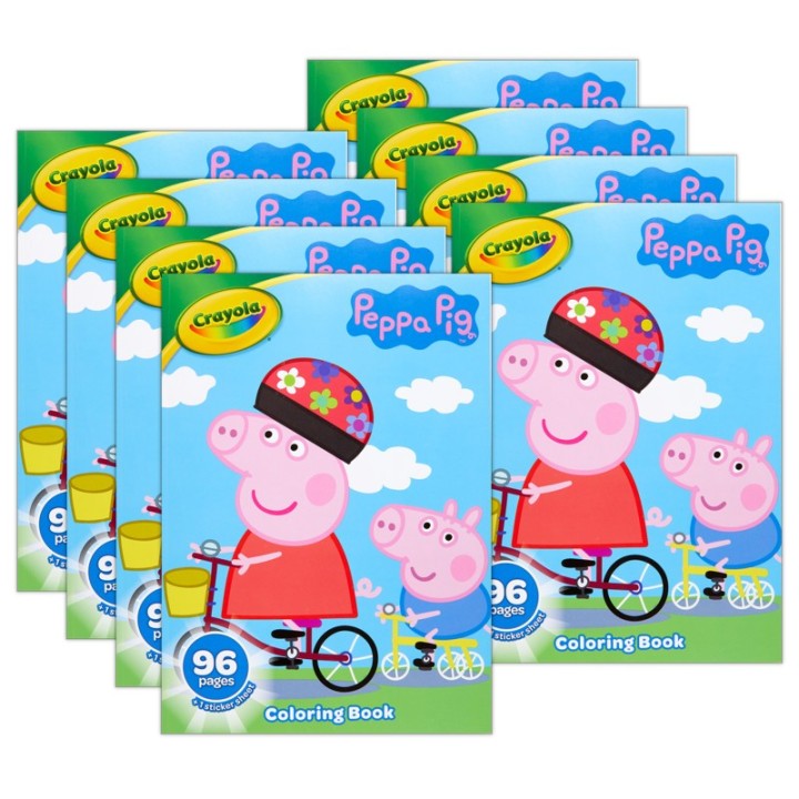 Crayola® Coloring Book, Peppa Pig, 96 Pages, Pack of 8