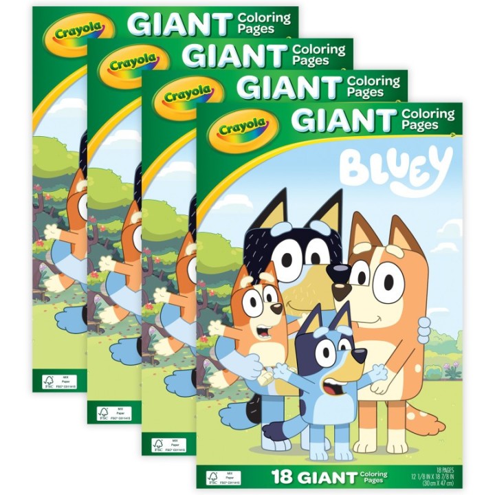 Crayola® Giant Coloring Pages, Bluey, 18 Per Set, 4 Sets