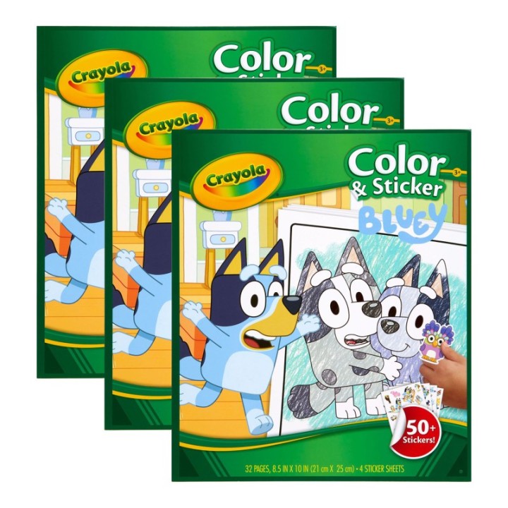 Crayola® Color & Sticker Book, Bluey, Pack of 3
