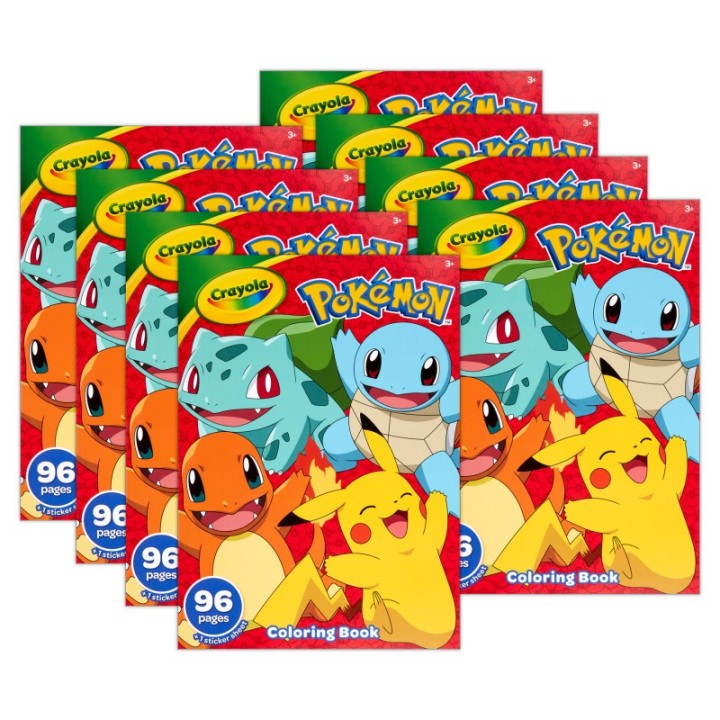 Crayola® Coloring Book, Pokemon, 96 Pages, Pack of 8