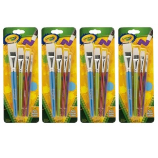Crayola® Big Paintbrush Set, Flat, 4 Per Pack, 4 Packs