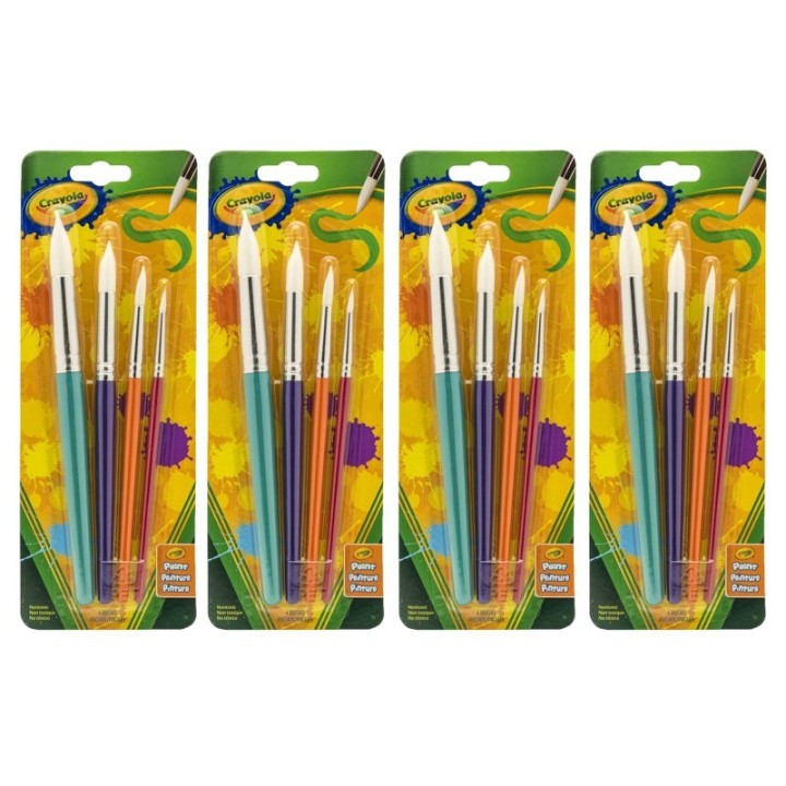 Crayola® Round Brush Set, 4 Per Pack, 4 Packs