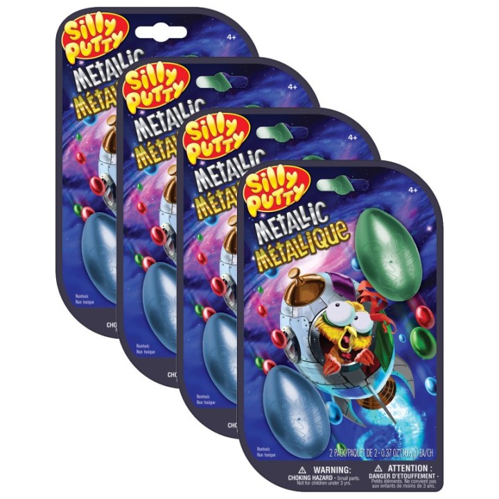 Crayola® Silly Putty Metallic Eggs, Assorted, 2 Per Pack, 4 Packs