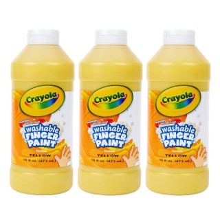 Crayola® Washable Finger Paint, Yellow, 16 oz, Pack of 3