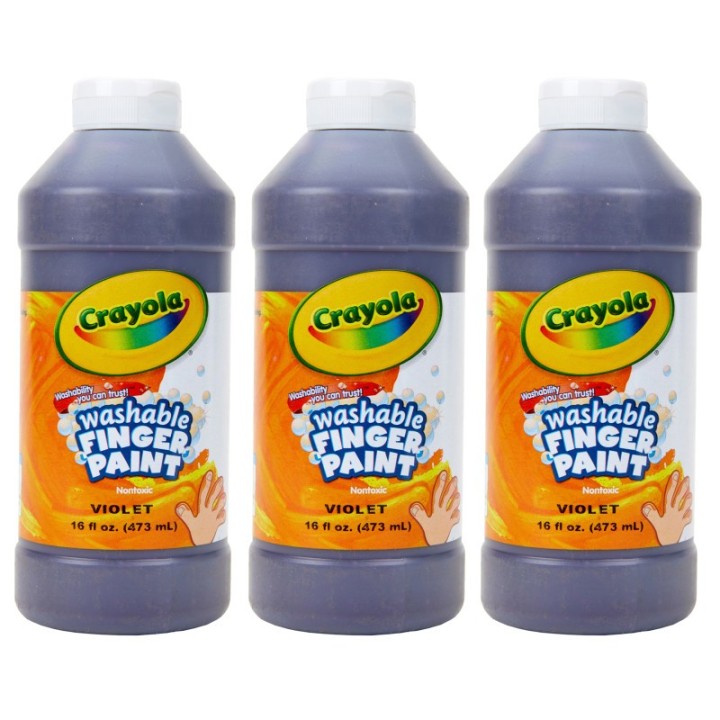 Crayola® Washable Finger Paint, Violet, 16 oz, Pack of 3