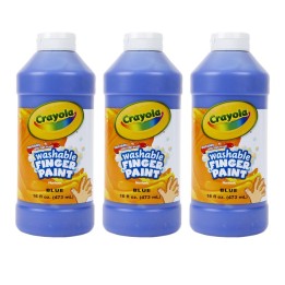 Crayola® Washable Finger Paint, Blue, 16 oz, Pack of 3