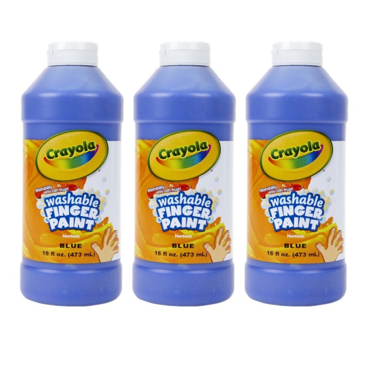 Crayola® Washable Finger Paint, Blue, 16 oz, Pack of 3