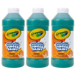 Crayola® Washable Finger Paint, Green, 16 oz, Pack of 3