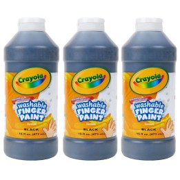 Crayola® Washable Finger Paint, Black, 16 oz, Pack of 3