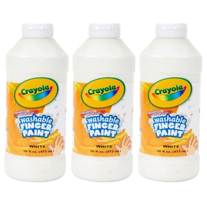 Crayola® Washable Finger Paint, White, 16 oz, Pack of 3