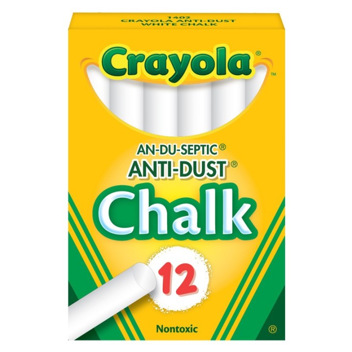 Crayola® Anti-Dust® Chalkboard Chalk, White, 12 Count