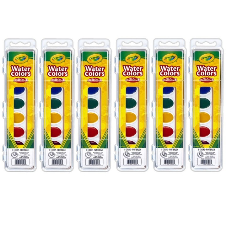 Crayola® Artista II® Watercolor Set, 8 Colors & Brush, Pack of 6