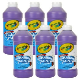 Crayola® Washable Paint, Violet, 16 oz. Bottles, Pack of 6