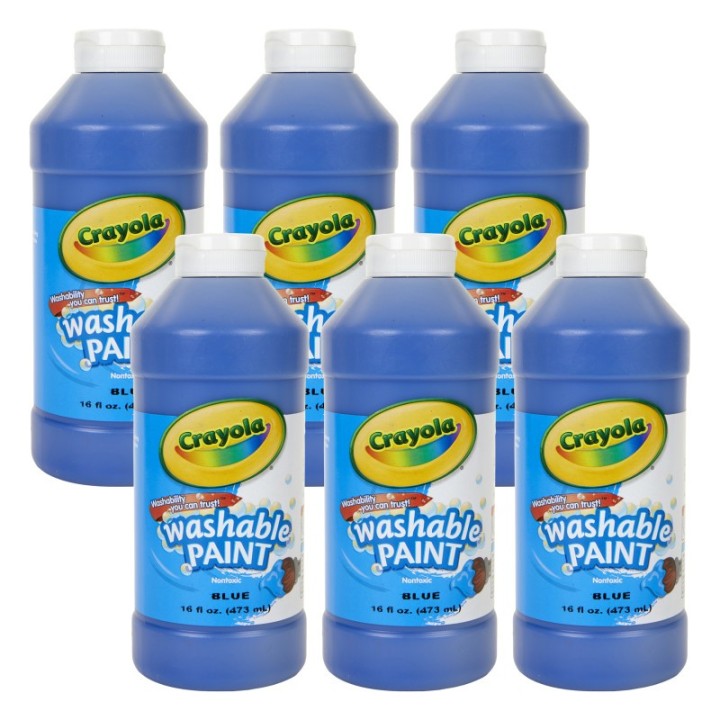 Crayola® Washable Paint, Blue, 16 oz. Bottles, Pack of 6