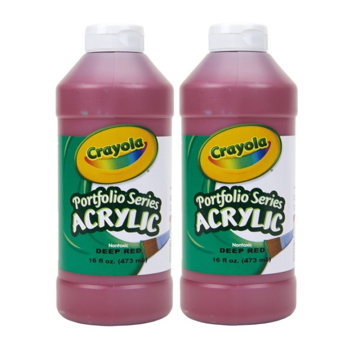 Crayola® Portfolio Series Acrylic Paint, 16 oz., Deep Red, Pack of 2