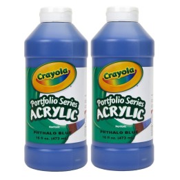 Crayola® Portfolio Series Acrylic Paint, 16 oz., Phthalo Blue, Pack of 2