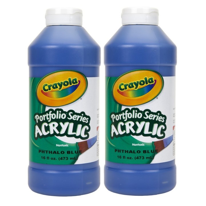 Crayola® Portfolio Series Acrylic Paint, 16 oz., Phthalo Blue, Pack of 2