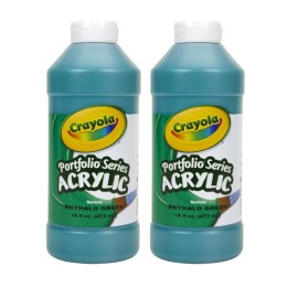 Crayola® Portfolio Series Acrylic Paint, 16 oz., Phthalo Green, Pack of 2