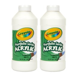 Crayola® Portfolio Series Acrylic Paint, 16 oz., White, Pack of 2