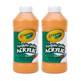 Crayola® Portfolio Series Acrylic Paint, 16 oz., Brilliant Orange, Pack of 2