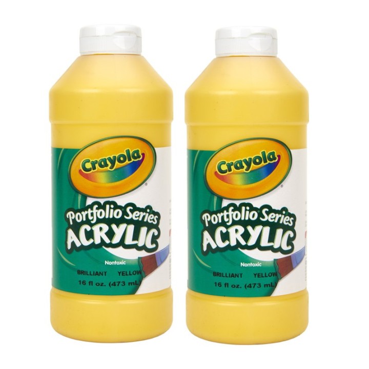 Crayola® Portfolio Series Acrylic Paint, 16 oz., Brilliant Yellow, Pack of 2