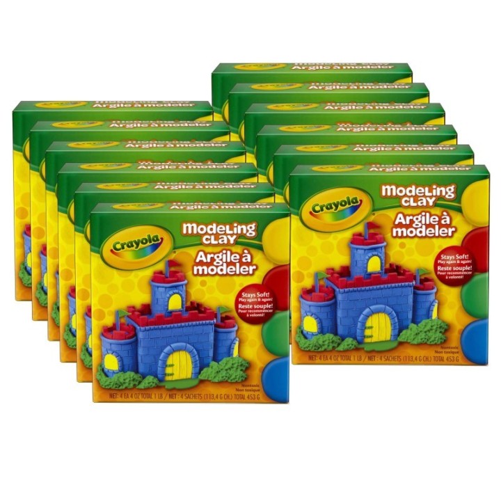 Crayola® Modeling Clay, 4 Assorted Colors, 1 lb. Box, 12 Boxes