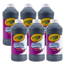 Crayola® Artista II® Washable Liquid Tempera Paint, Black, 16 oz. Bottles, Pack of 6