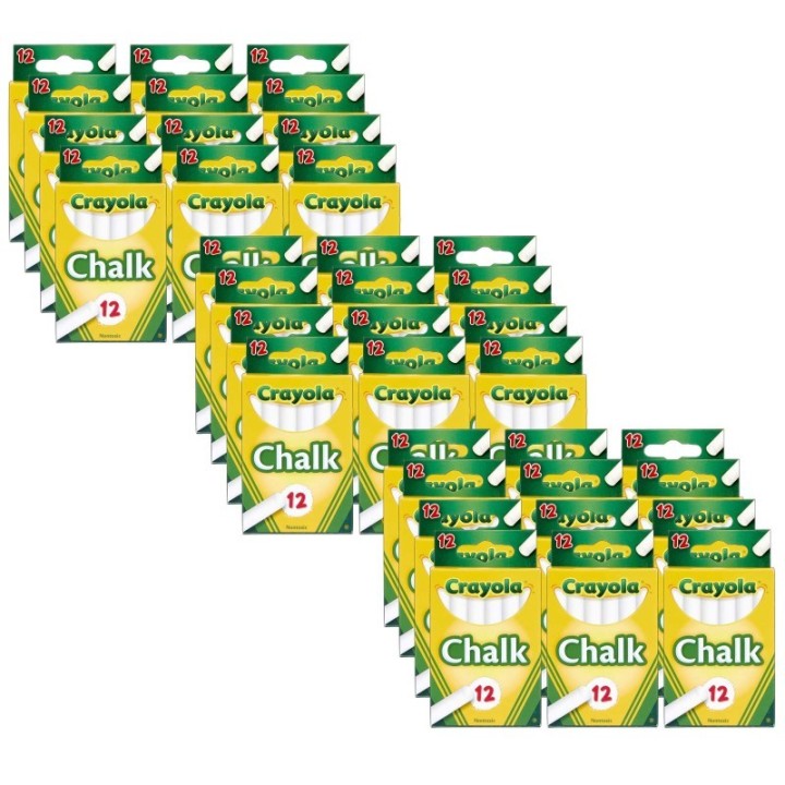 Crayola® White Chalk Sticks, 12 Sticks Per Box, 36 Boxes