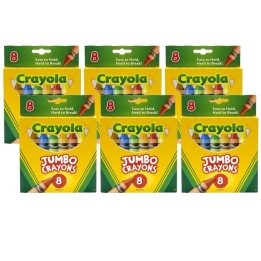 Crayola® Jumbo Crayons, 8 Per Box, 6 Boxes