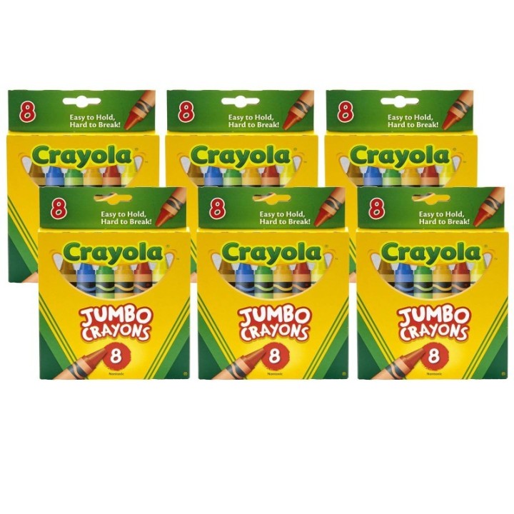 Crayola® Jumbo Crayons, 8 Per Box, 6 Boxes