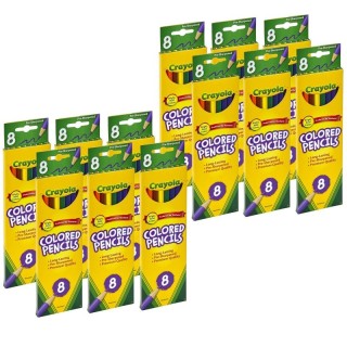 Crayola® Colored Pencils, 8 Colors Per Box, 12 Boxes