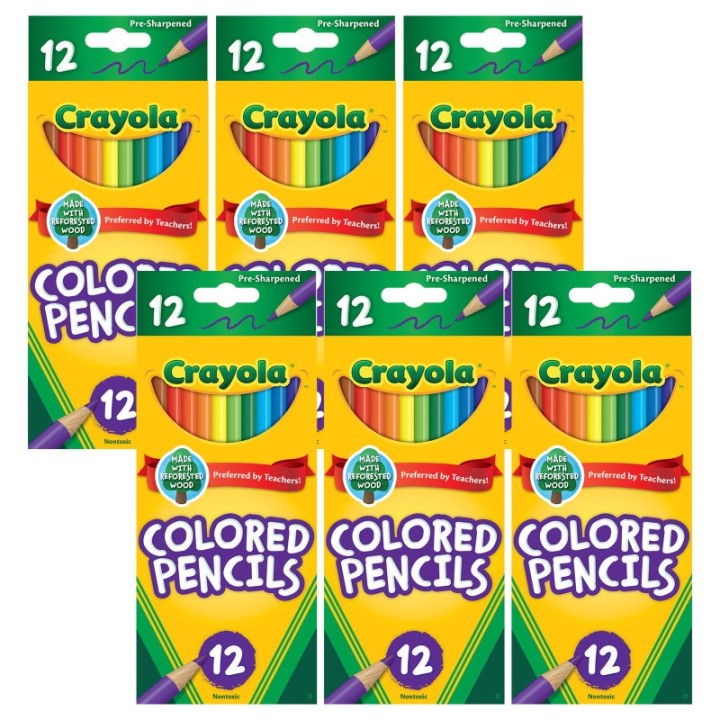 Crayola® Colored Pencils, 12 Per Box, 6 Boxes