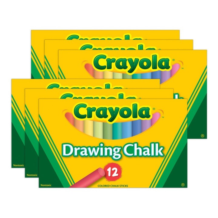 Crayola® Colored Drawing Chalk, 12 Colors Per Pack, 6 Packs