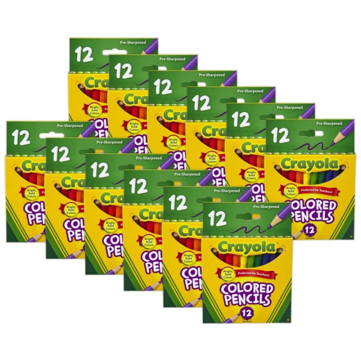 Crayola® Short Colored Pencils, 12 Per Pack, 12 Packs