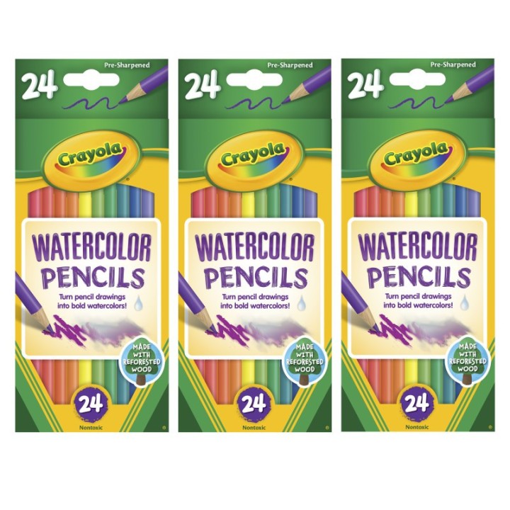 Crayola® Watercolor Pencils, 24 Per Box, 3 Boxes