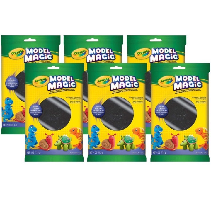 Crayola® Model Magic® Modeling Compound, Black, 4 oz Packs, 6 Packs