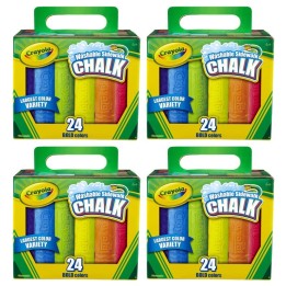 Crayola® Washable Sidewalk Chalk, 24 Per Box, 4 Boxes