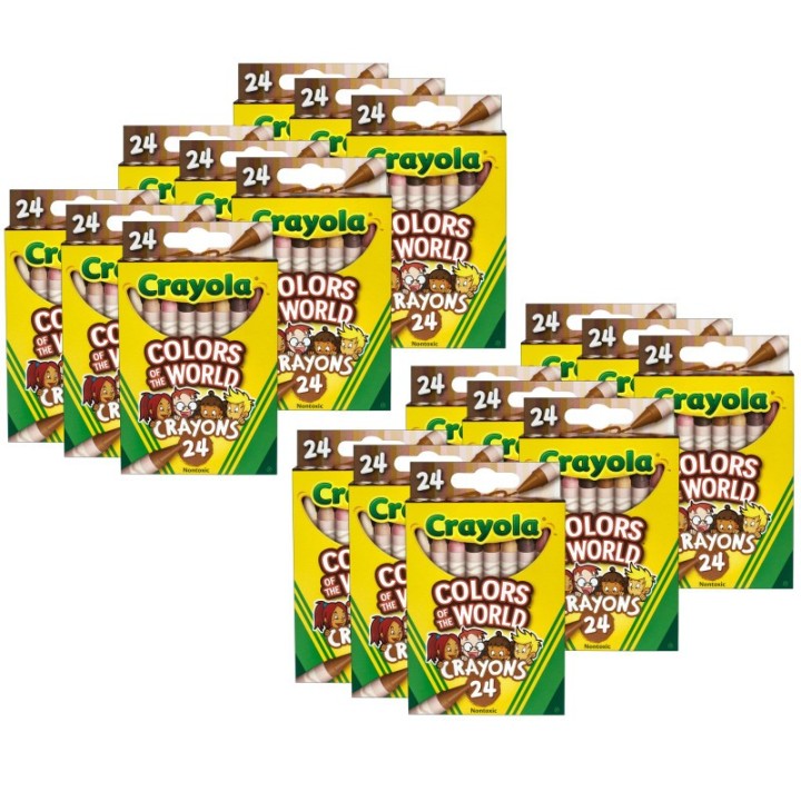 Crayola® Colors of the World Crayons, 24 Per Pack, 12 Packs