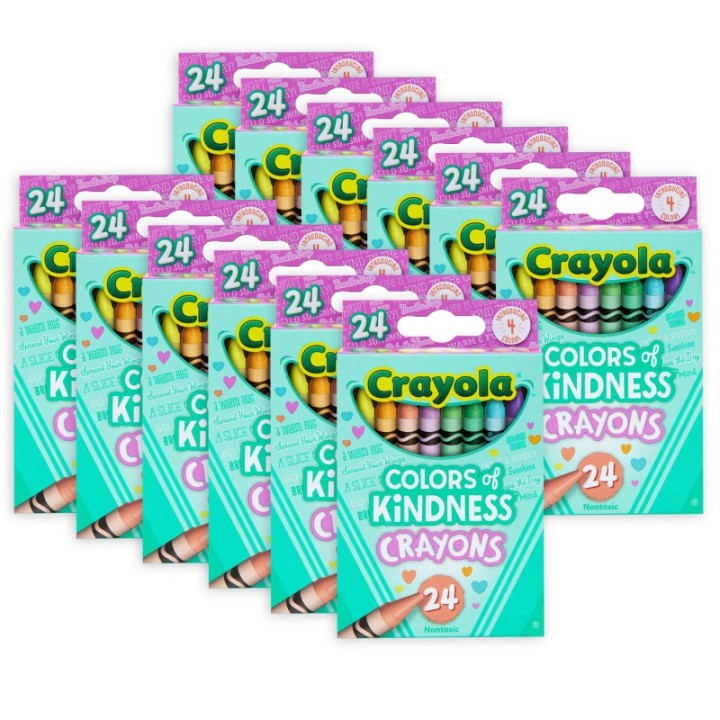 Crayola® Colors of Kindness Crayons, 24 Per Pack, 12 Packs