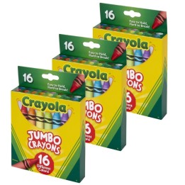Crayola® Jumbo Crayons, 16 Per Pack, 3 Packs