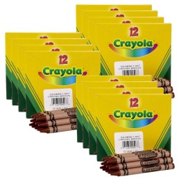 Crayola® Single Color Bulk Crayons, Regular Size, Brown, 12 Per Pack, 12 Packs