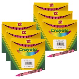 Crayola® Single Color Bulk Crayons, Regular Size, Carnation Pink, 12 Per Pack, 6 Packs