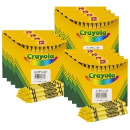 Crayola® Single Color Bulk Crayons, Regular Size, Yellow, 12 Per Pack, 12 Packs